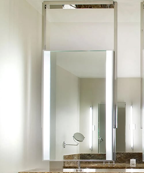 Element Led Lighted Mirror Electric, Ceiling Hung Bathroom Mirrors