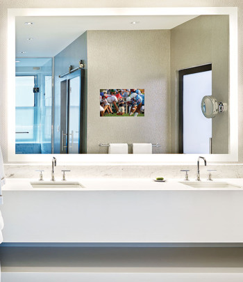 Silhouette Lighted Mirror TV in hotel