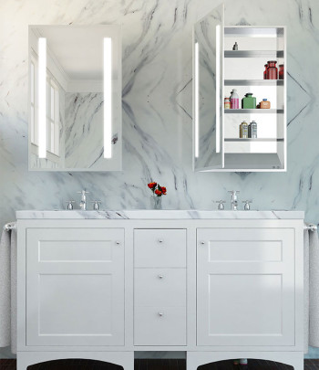 Ascension Mirrored Cabinet-with marble background