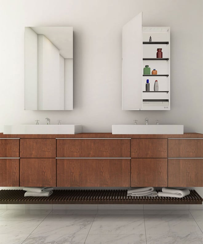 Simplicity Mirrored Cabinet-with wood vanity
