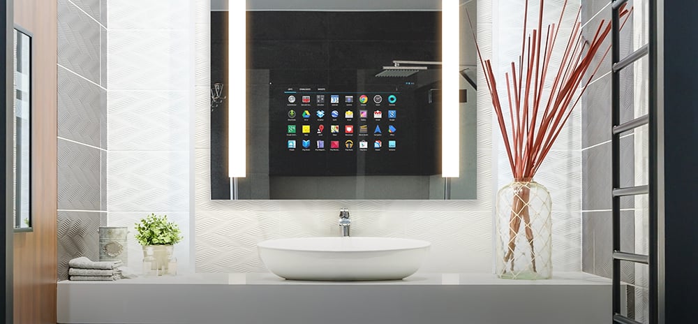 Tv Mirror Covers By Electric, Bathroom Mirror That Turns Into A Tv Unit