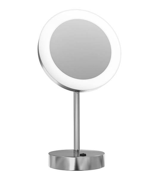 Ebingoo Makeup Mirror with Light 5X Magnifying Lighted Vanity Mirror with Daylight White LED 360 Degree Rotation LED Vanity Mirror Chrome Finished Touch Control Battery-Powered White 